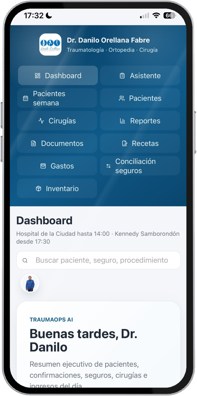 TraumaOps en el celular